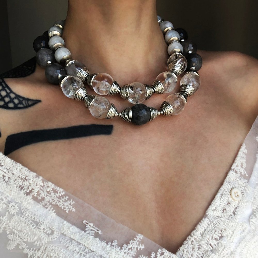 Super chunky necklace, bold eye catching jewelry
